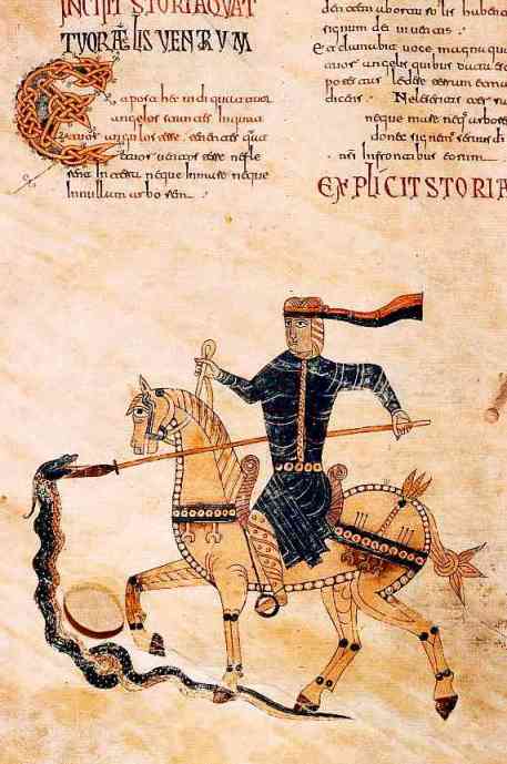 Beatus de Gerona, ici aussi, le cavalier blanc, épée à la main, brisant le sceau.